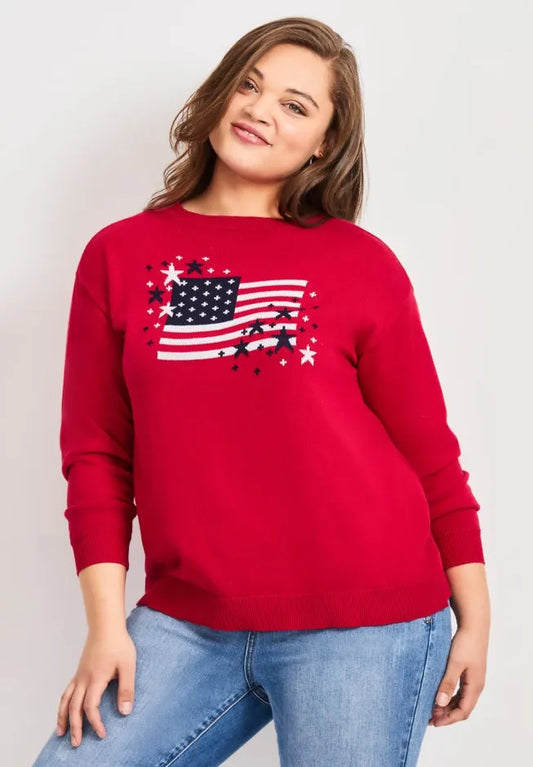Americana Long Sleeve Crewneck