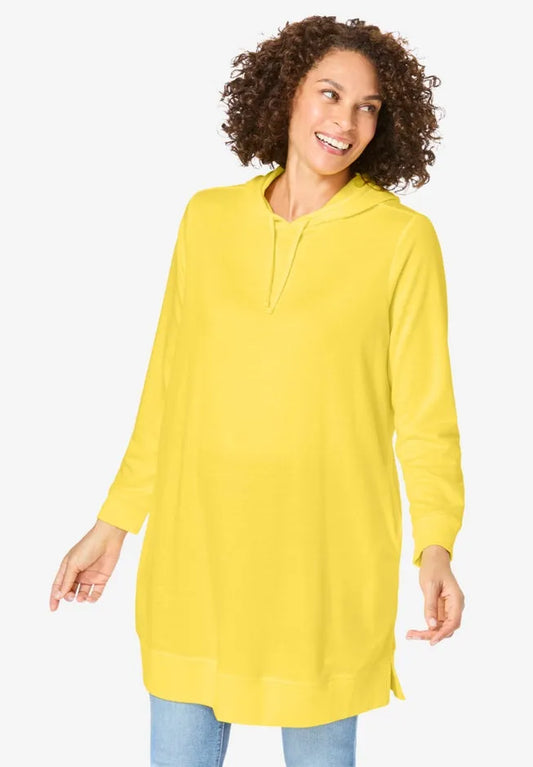 Longer-Length Hoodie Sweatshirt.