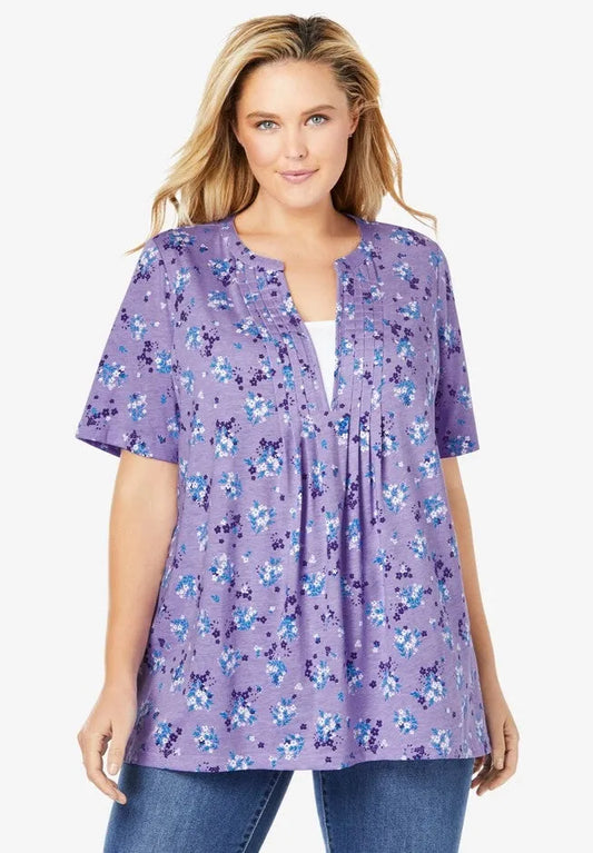 7-Day Layer-Look Elbow-Sleeve Tee