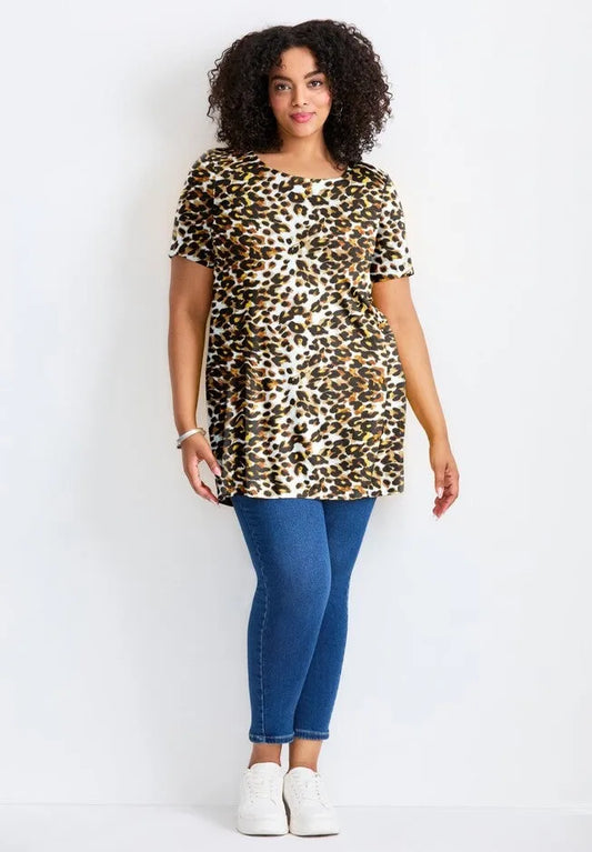 Button Detail Tunic Tee