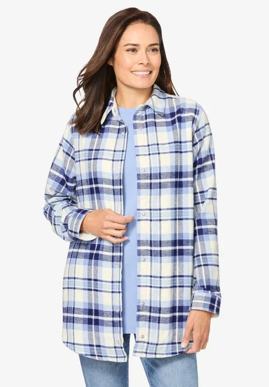 Fleece Flannel Snap-Front Shirt