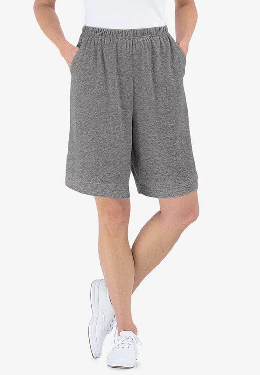 7-Day Straight-Leg Elastic-Waist Stretchy Knit Short