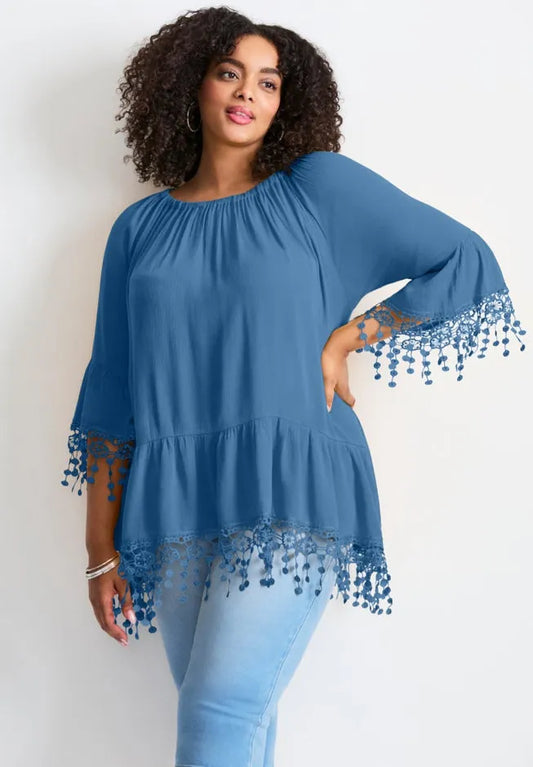 Crochet Fringe Trim Tunic