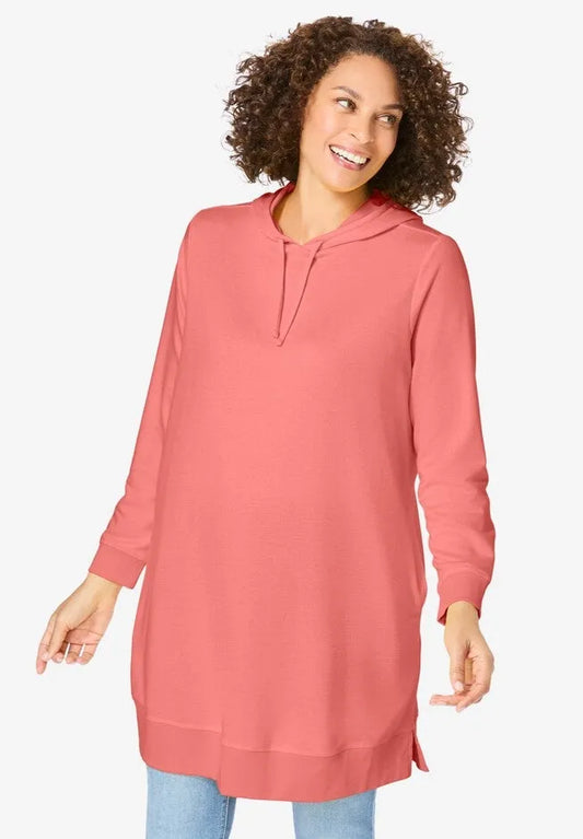 Longer-Length Hoodie Sweatshirt.