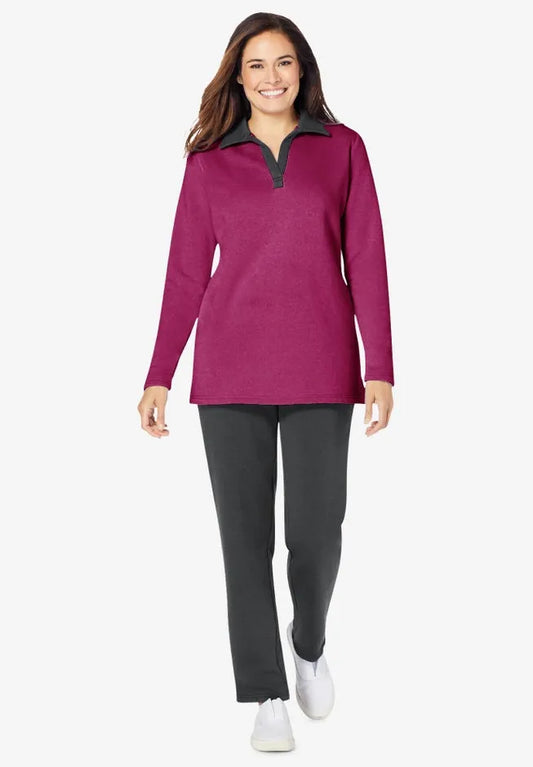2-Piece Fleece Polo Set