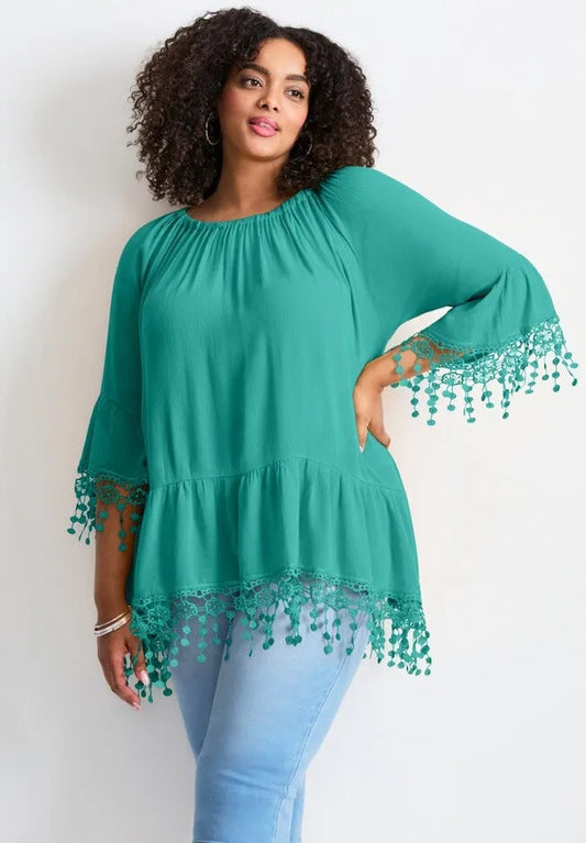 Crochet Fringe Trim Tunic